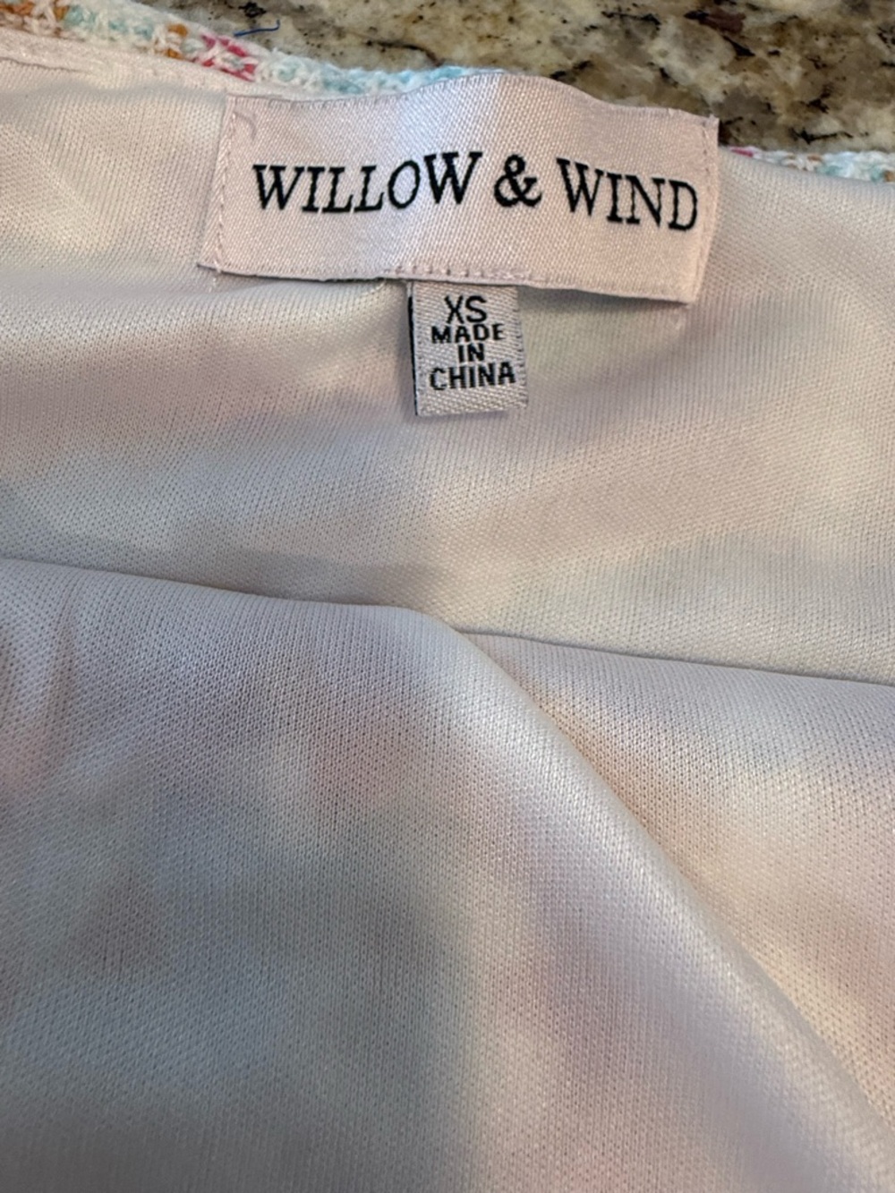 Willow & Wind boho crochet midi sundress blue tan red white SZ XS - Picture 7 of 12